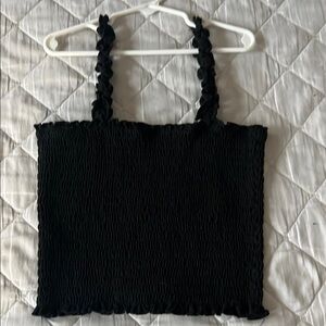 Black Ruffled Women's Top